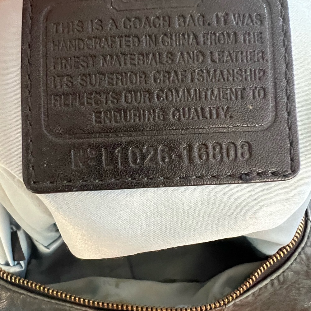 Coach Black Leather Hobo Bag with Gold Accents - Picture 7 of 8